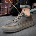 British Style Men Casual Leather Thick Bottom Shoes Outdoor Walking Shoes Antiskid New Lightweight Designer Office Driving Shoes
