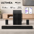 ULTIMEA 7.1.4ch Soundsystem Soundbar, Dolby Atmos&APP Control, Surround Sound System with Subwoofer & 2 Wireless Rear Speakers
