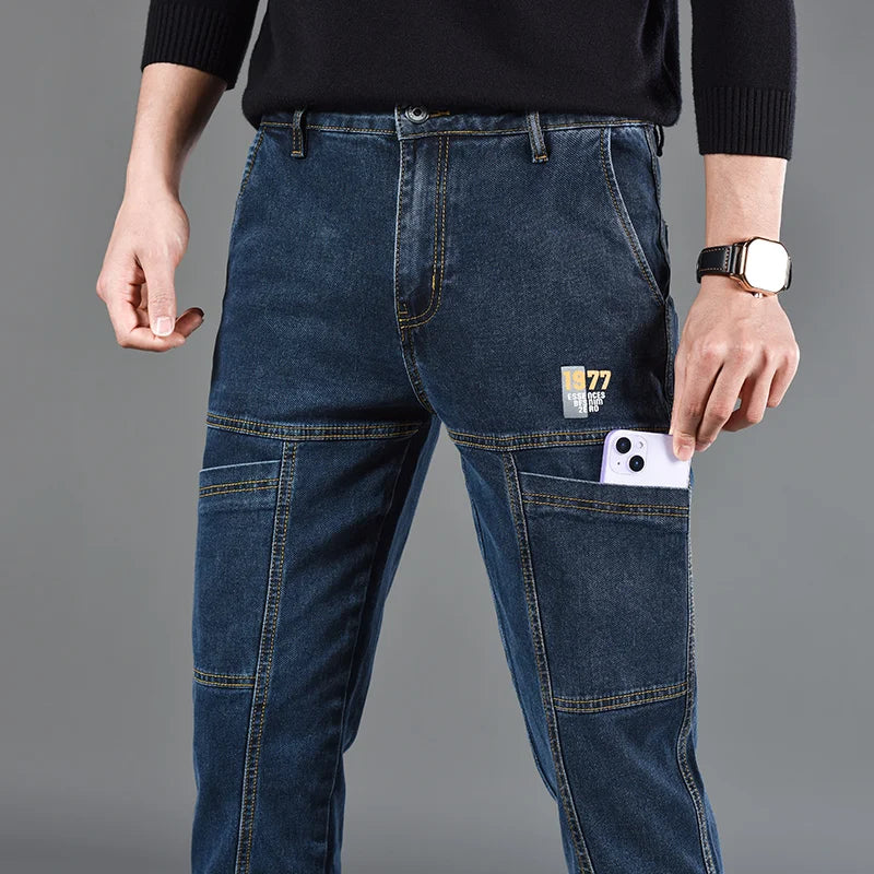 Fashion Print Six-Pocket Jeans Small Straight Cut Style | SAMAG