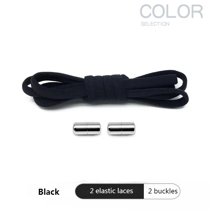 1 Pair Quick Locking Shoelaces Without Ties Elastic Laces Sneaker Widened Oval No Tie Shoe Laces Kids Adult Shoelace for Shoes