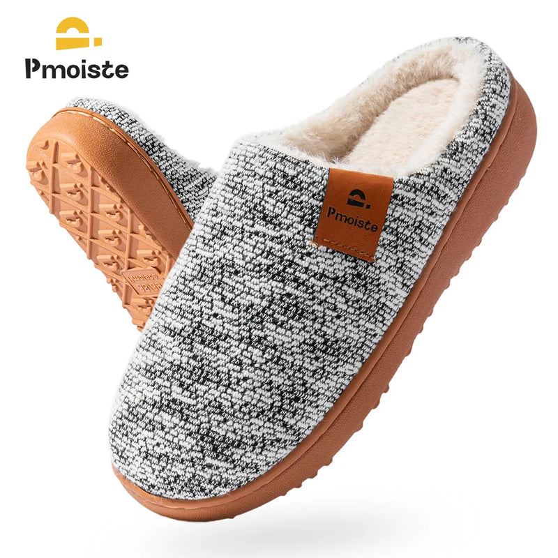 Winter Women's Slippers TPR Sole anti Slip Soft Knit Home Shoes Comfortable and Warm Indoor Casual Shoes