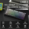 ATTACK SHARK X85 Wireless Mechanical Gaming Keyboard,TKL 82 Keys,Gasket Structure,Knob,RGB Hot Swappable Custom Keyboard