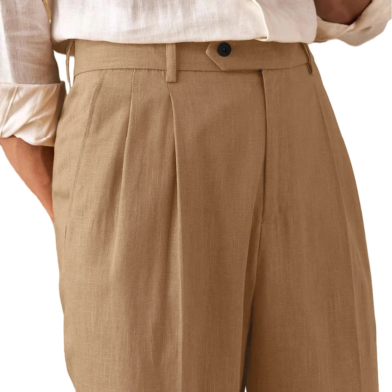 Men's Linen Blend Dress Pants Business Casual Trousers - View 7 | SAMAG