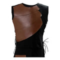 Faux Leather Renaissance Vest Medieval Sleeveless Jacket for Men