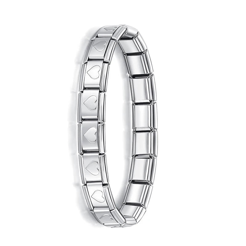 Hapiship New Women's Jewelry 9mm Width Itanlian Elastic Charm Bracelet Fashion Stainless Steel Bangle ST - Visuel 19 | SAMAG