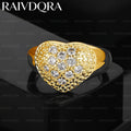 18K Gold Plated Love Heart Wedding Ring For Men and Women Fashion Jewelry Grace Romantic Engagement Accessories