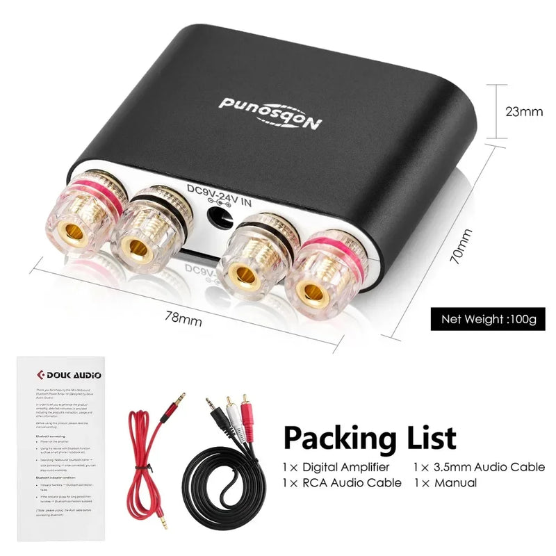 Nobsound NS-10G PRO Hi-Fi Digital Amplifiers Mini Stereo DSP Bluetooth 5.0 Receiver Home Audio Desktop Power Amplifier 100W*2