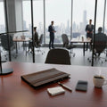 Refillable Business Padfolio Vintage & Design A4 Leather Binder Crazy Horse Leather Folder Multi-Functional 4-Loop Binder Cover