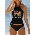 Sexy Solid Print Tankini Set Tied Halter Bikini Swimsuit | SAMAG