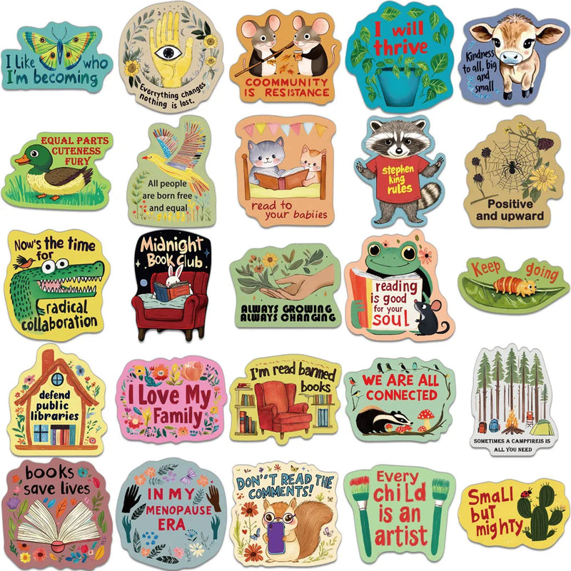 100PCS Creative Medieval Weird Abstract Inspirational Stickers, Handbooks, Decorative Notebooks, DIY Personalized Stickers