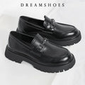 British Style Metal Buckle Loafers Men Thick-soled Wedding Shoes New Formal Business Comfort Shoes Slip-on Leather Casual Shoes