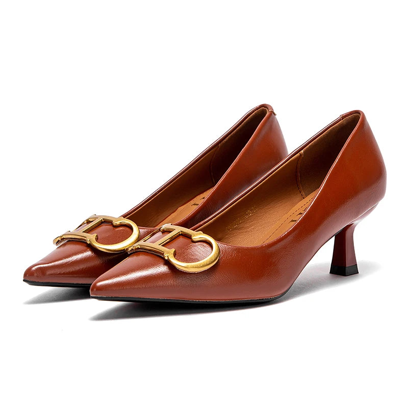 CHCH Women's High Heels New 4cm Black Simple Business Women's Shoes Evening Party