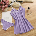 Women Pajama Cotton Suspender Nightdress Set Cute Lace | SAMAG