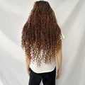 32 Inch Knotless Full Lace Boho Box Braid Synthetic Wig for Women Braided Wigs with Bohemian Curly Ended Double Full Lace