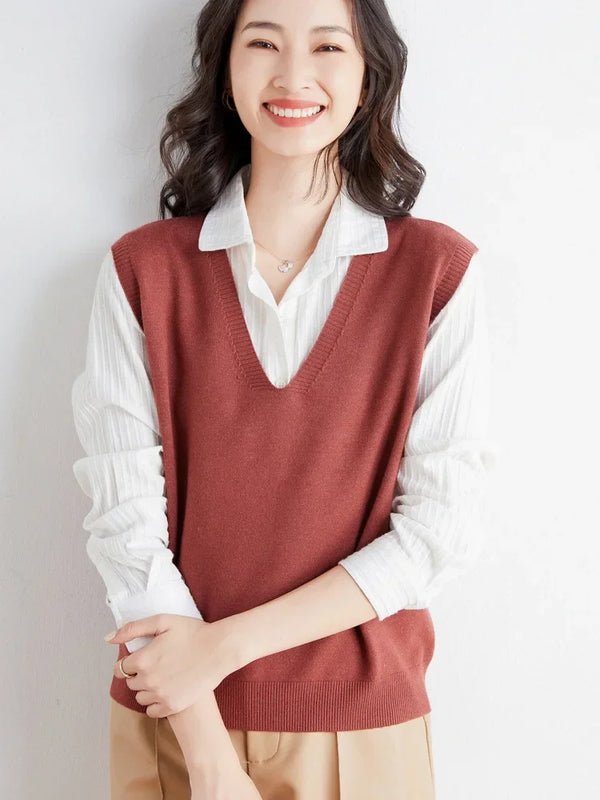 Sweater Vest Spring Autumn Warm Fashin Korean Soft Loose - View 13 | SAMAG