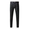 Men's American High Street Distressed Solid Black Coated | SAMAG