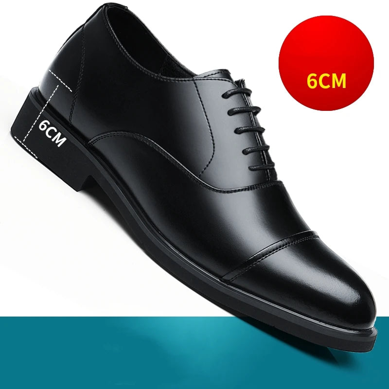 Height Increasing Shoes Men Taller Elevator 6CM Invisible Insole for Daily Men's Heighten Increased Wedding Oxfords Office Male