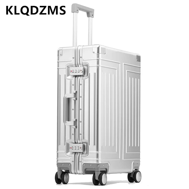 KLQDZMS 20'24'26'29 Inch Business Trolley Case All Aluminum Magnesium Alloy Boarding Case Large Capacity Universal Wheel Luggage