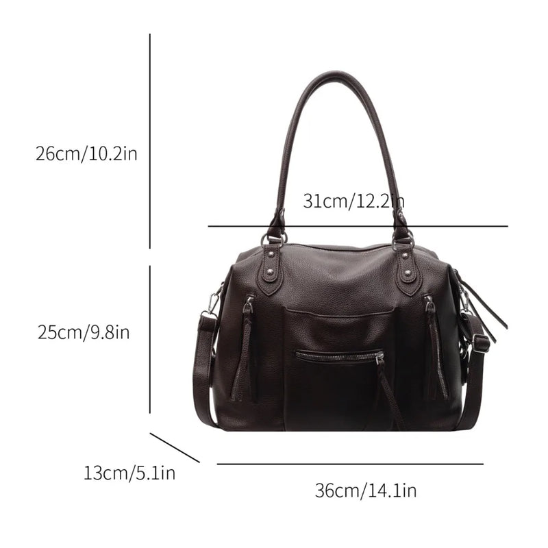 High Quality Soft Leather Crossbody Shoulder Bag for Women Luxury Brand Designe Casual Daily Use Casual Tote Bag Winter Style