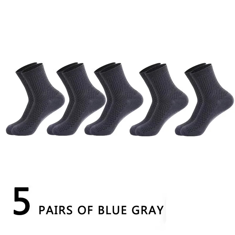 5Pairs/Lot Men's Socks Bamboo Fiber Business Breathable | SAMAG