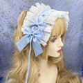 2024 Japanese Lace Bow Ribbon Lolita Headdress Ears on The Head Headband Lolita Maid Anime Cosplay Hair Accessories