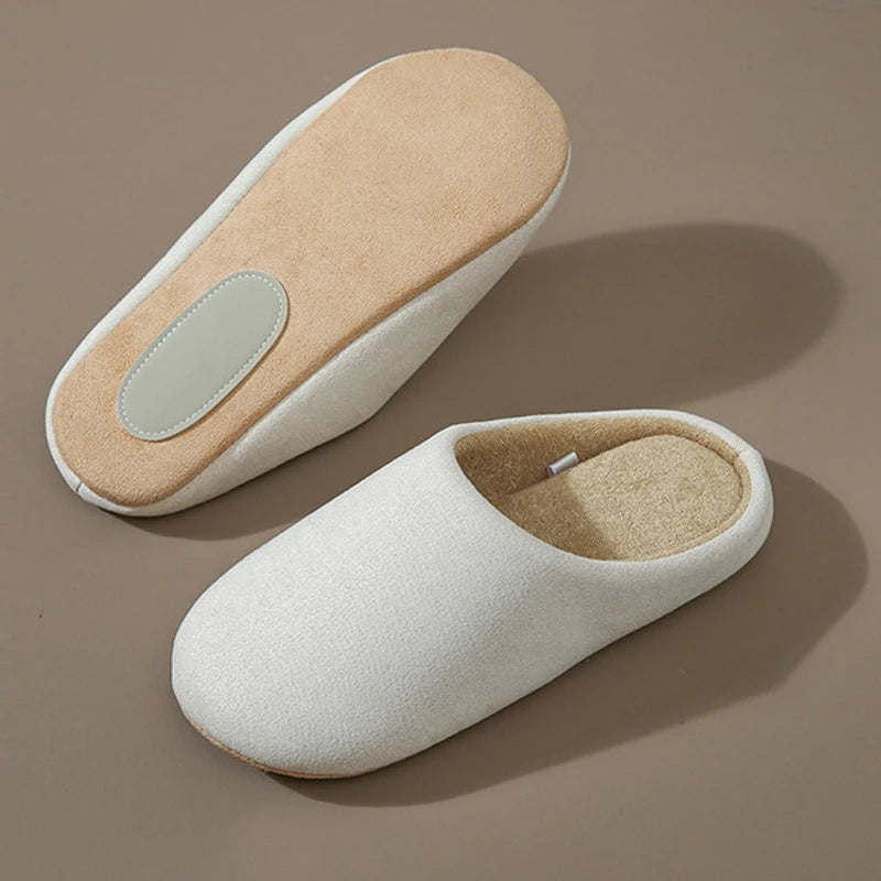 Asgard Women Warm House Slippers Winter 2024 New Silent Flat Bedroom Slides Indoor Cozy Fur Women Cotton Shoes Men Fuzzy Slipper