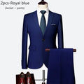 Luxury 3 piece men's wedding suit fashion men's slim solid color business office suit sets large size men Blazer+ pants + vest