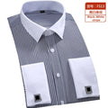 M~6XL Men's French Cuff Dress Shirt White Long Sleeve | SAMAG