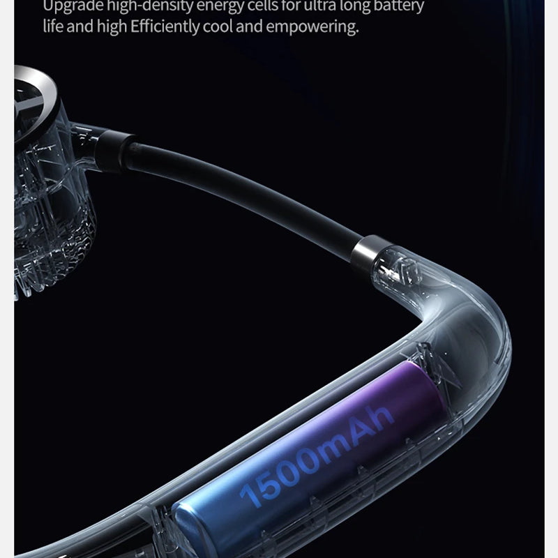 2026 Neck-hanging Small Fan Digital Display Screen Turbo Fan Fast Charging Lightweight Suitable For Indoor Outdoor Sports Use