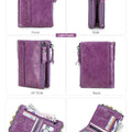 CONTACT'S Fashion Genuine Leather Women Wallet Bifold Card Holder Coin Purse Small Women's Purse Money Clip Men Pocket Wallets