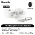 Naturehike Camping Cookware Ceramic Non-Stick Set Lightweight Portable Tableware Kettle Frying Pan Pot Cookset Kitchen Utensils
