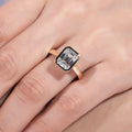 AnuJewel 3ct Emerald Cut D Color Moissanite Engagement Ring Yellow Color 925 Sterling Silver Rings For Women Jewelry Wholesale