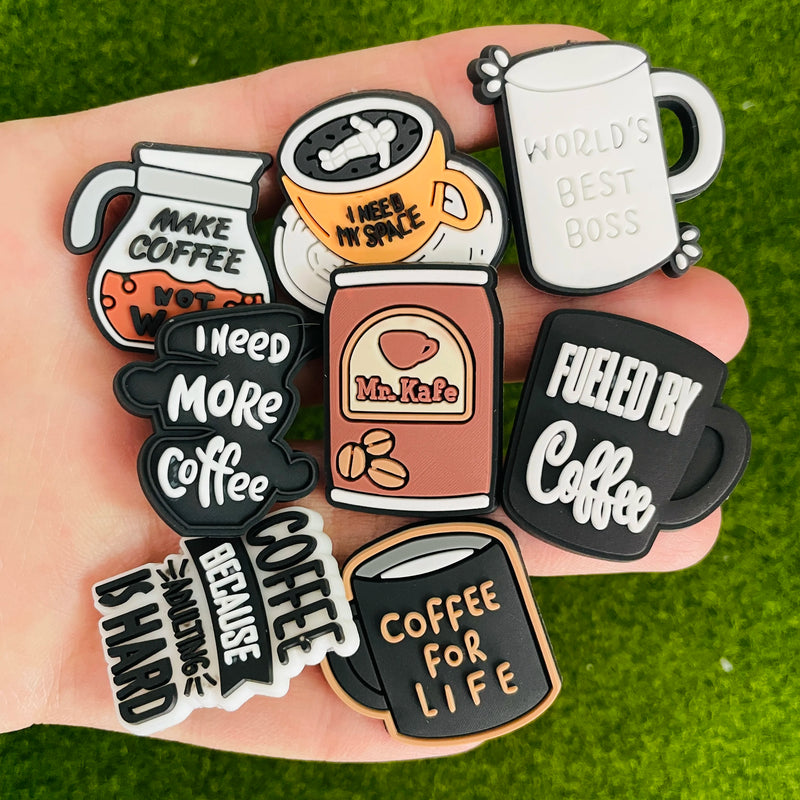 25Pcs Coffee Shoe Charms for Crocs | Personalize with Coffee Lover Shoe Charms for Men Women Adults Party Favor