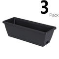 3 Pieces Rectangle Plant Containers Decors with Drainage Holes Flower Pot Plant Pot Window Box Planter for Outdoor Garden Home