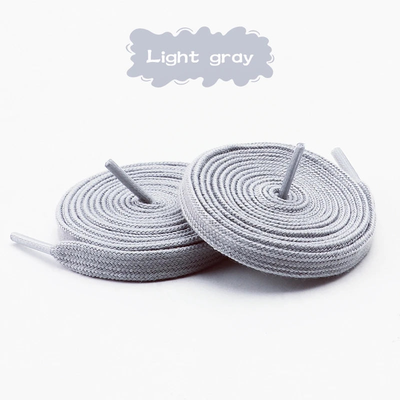 Classic Solid-Color Flat Laces Premium Cotton Casual Shoelaces Sneaker Shoelace Shoe accessories 1Pair
