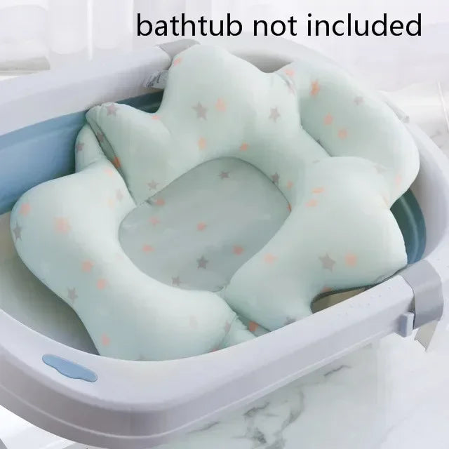 Infant Daily Bath Accessory Non Slip Bathtub Mat Soft Animal Pillow Safety Support Cushion For Newborn Shower And Body Washing