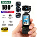 HD 4K Action Camera 180 Degree Rotatable For Vlog YouTube Tiktok Girls Record Life Video Recording Entry Portable Action Camera