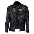 2024 Autumn and Winter New Men's Fashion Handsome Trend Business Leisure Lapel Motorcycle Leather Coat Slim Stylish Man  M-4XL