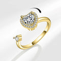 VENTFILLE 925 Sterling Silver Sunflower Diamond Zircon Rotatable Ring For Women Gift Relieve Stress Ring Jewelry Wholesale
