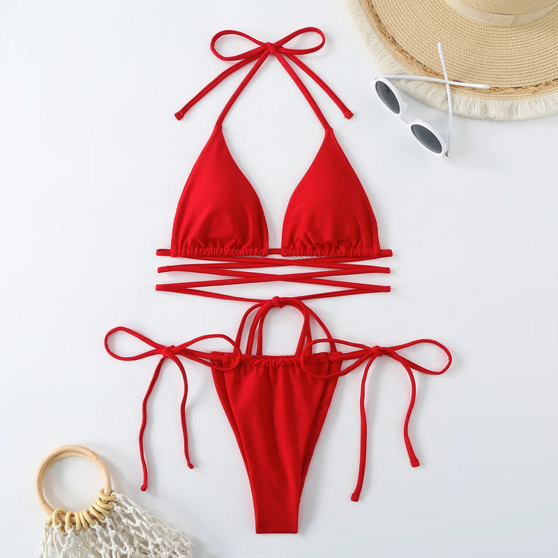 Sexy Micro Bikini Criss Cross Swimwear Bandage Woman | SAMAG