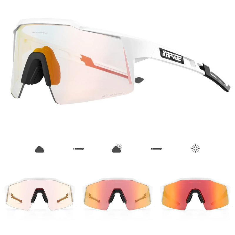 Kapvoe Red Photochromic Cycling Sunglasses for Men Blue | SAMAG