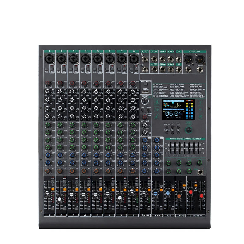 FSWIRI Professional DJ audio mixer 14/18-way mixer stage meeting Bluetooth USB flash drive MP3 tape effect  Sound mixer