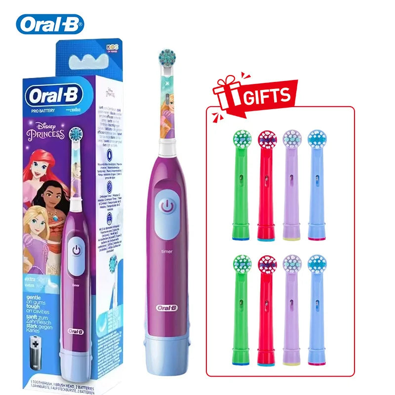 Oral B DB5510K Electric Toothbrush Children Rotary Teeth Brush Soft Bristles 2Min Timer Waterproof Battery Powered For 3-12 Ages