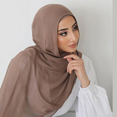 Muslim Modal Rayon Cotton Hijab Shawls For Women Plain | SAMAG