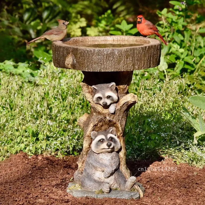Garden Decoration Outdoor Birds Birdbath Polyresin Antique Garden Bird Decor water Fountain Yard Bath Garden Home For Resin