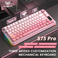 AULA S75 Pro Gaming Mechanical Keyboard 75% Hot Swappable RGB Backlit 4000mAh PBT Keycaps Wireless Keyboard with LED Screen Knob