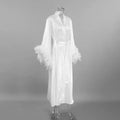 Feather Blush Kimono Robe Boudoir Wedding Floor Length | SAMAG