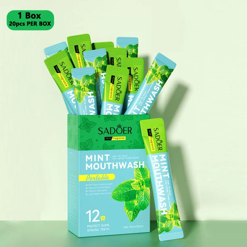 20pcs mint mouthwash, travel size convenient mouthwash, fresh breath, care for teeth, long-lasting fresh oral care mouthwash