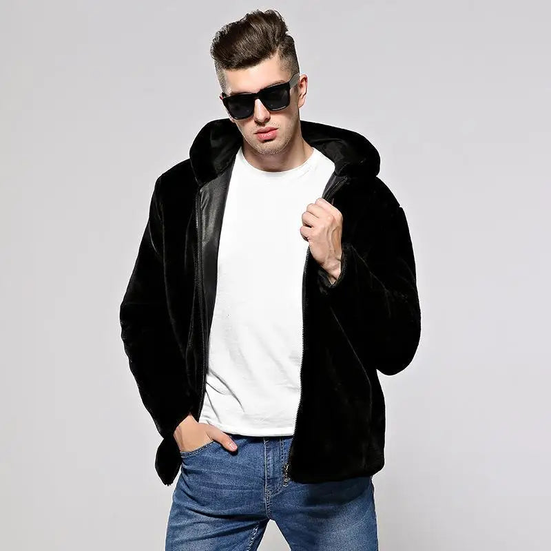 Autumn and Winter New Men's Thickened Loose Mink Coat Casual Fashion Faux Fur Coat