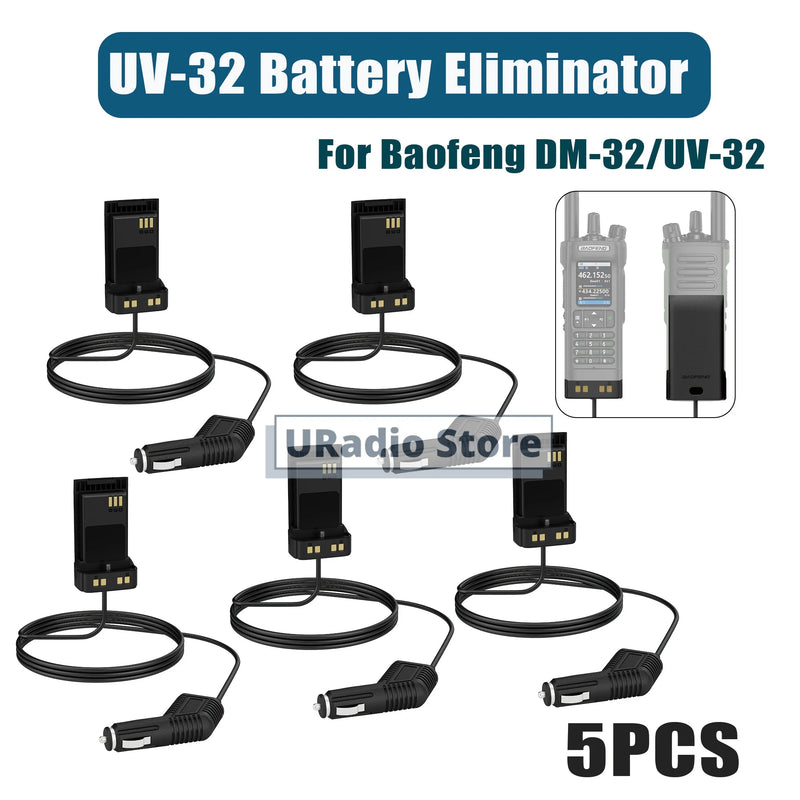 1/2/5PCS Baofeng UV-32 Radio Battery Eliminator 12-24V DM-32 Walkie Talkie Car Charger For DM32 UV32 Cigarette Lighter Accessory